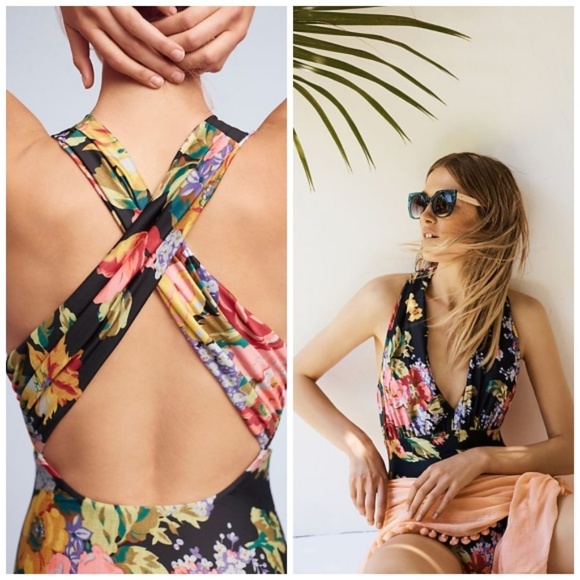 NEW Anthropologie Allihop Zinnia Plunge One-Piece - Picture 3 of 8